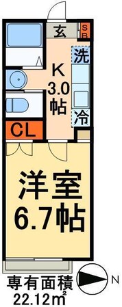 クリスタル青井Iの物件間取画像